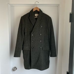 Banana Republic Wool Double Breasted Overcoat in Forest Green Size Mens M